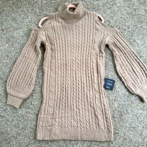 Lulu’s Turtleneck Cold Shoulder Sweater Dress